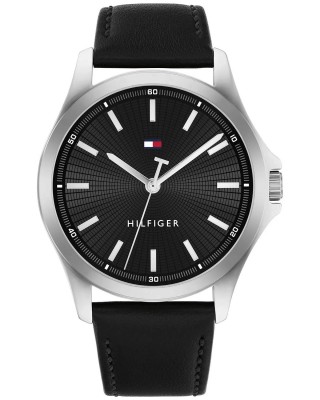 Tommy HILFIGER Bruce Ρολόι Μαύρο Δερμάτινο Λουρί 1710668
