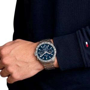 Tommy HILFIGER Hampton Ρολόι Ανδρικό Ασημί Ανοξείδωτο Ατσάλι μπρασελέ 1792278