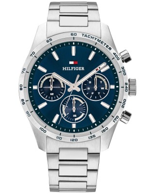 Tommy HILFIGER Hampton Ρολόι Ανδρικό Ασημί Ανοξείδωτο Ατσάλι μπρασελέ 1792278