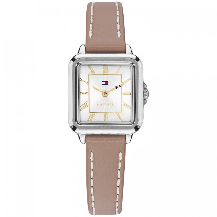 Tommy HILFIGER Mia Γυναικείο Ρολόι Τετράγωνο Καφέ Δερμάτινο Λουρί 1782917