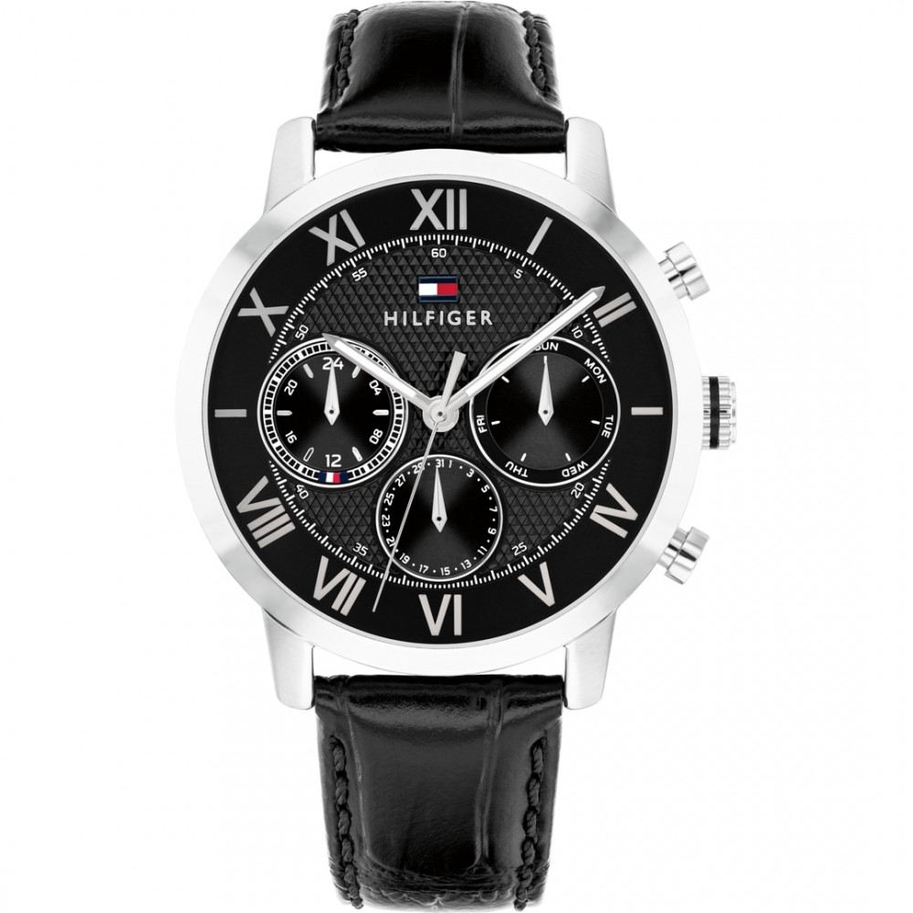 Tommy HILFIGER TH-Oxford Ρολόι Ανδρικό Μαύρο Δερμάτινο λουράκι 1710725 Tommy HILFIGER TH-Oxford Ρολόι Ανδρικό Μαύρο Δερμάτινο λουράκι 1710725