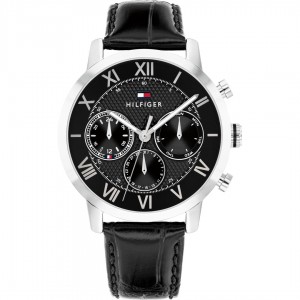 Tommy HILFIGER TH-Oxford Ρολόι Ανδρικό Μαύρο Δερμάτινο λουράκι 1710725