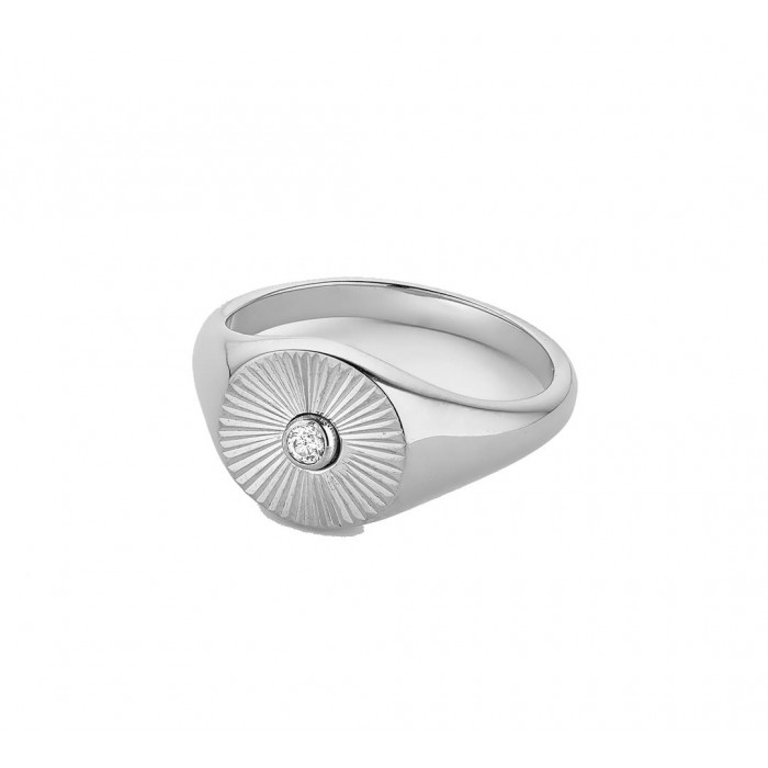 VOGUE Δαχτυλίδι signet με ανάγλυφο σχέδιο από Ασήμι 925 20172002113