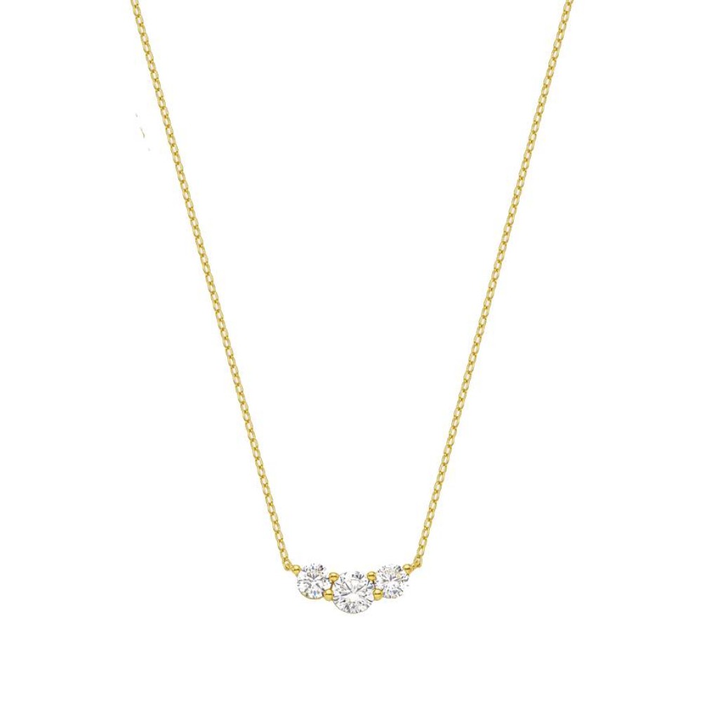 VOGUE Κολιέ με zircons σε στρογγυλή κοπή από επιχρυσωμένο Ασήμι 925 20172755411