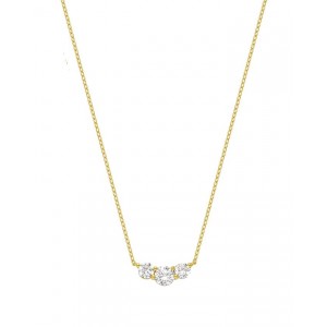 VOGUE Necklace with three round-cut zircons in gold-plated Silver 925 20172755411