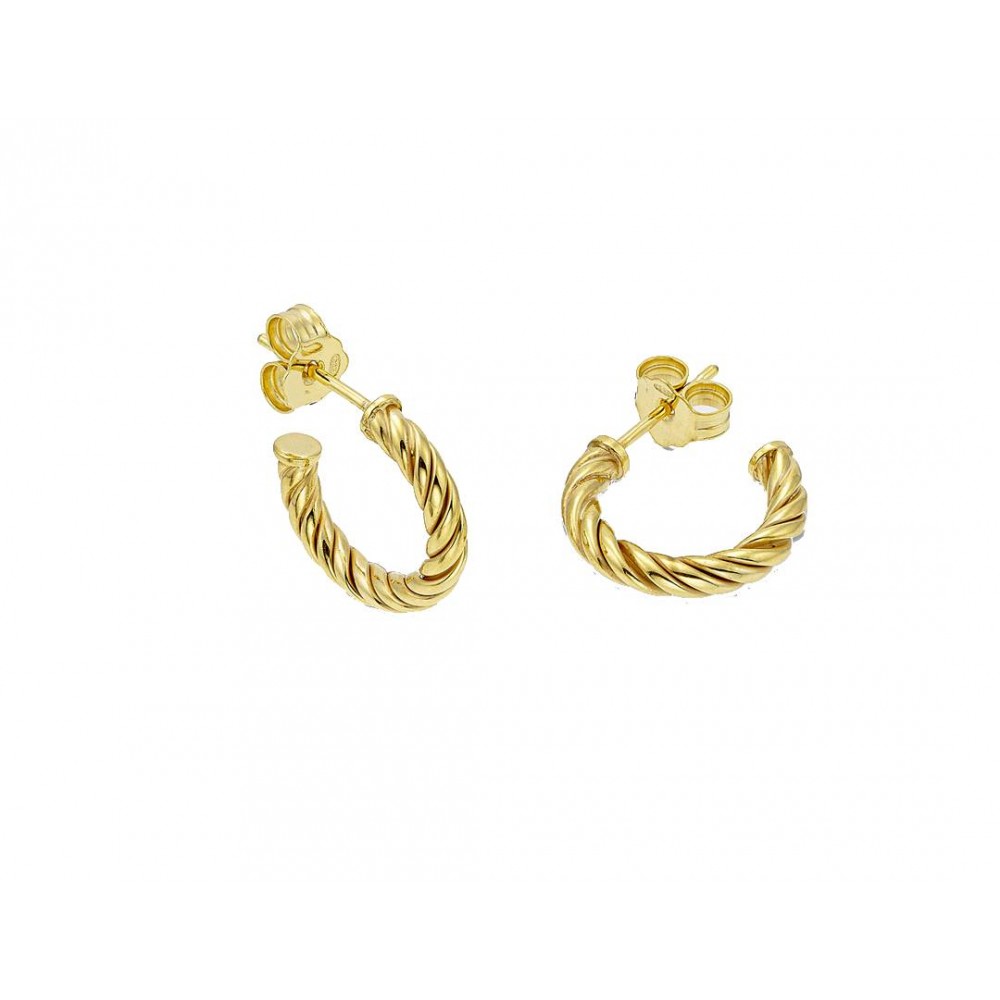 VOGUE Κρίκοι από επιχρυσωμένο Ασήμι 925° και twisted σχέδιο 20177025201