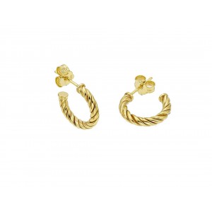 VOGUE Κρίκοι από επιχρυσωμένο Ασήμι 925° και twisted σχέδιο 20177025201